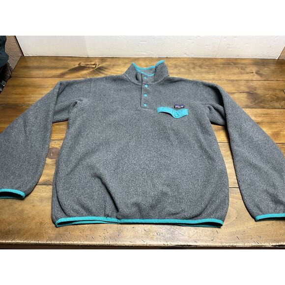 Patagonia Synchilla Snap-T® Fleece Pullover Gray Teal Size Large - Picture 1 of 9